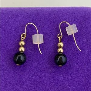 💛 14k Yellow Gold Cats Eye Drop Earrings